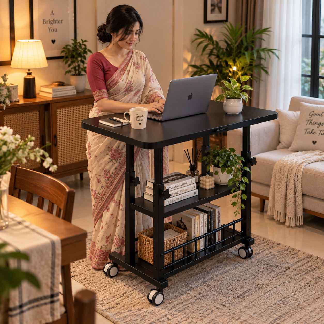 Premium 26 × 18 Inch Tripple Layer Table - Black